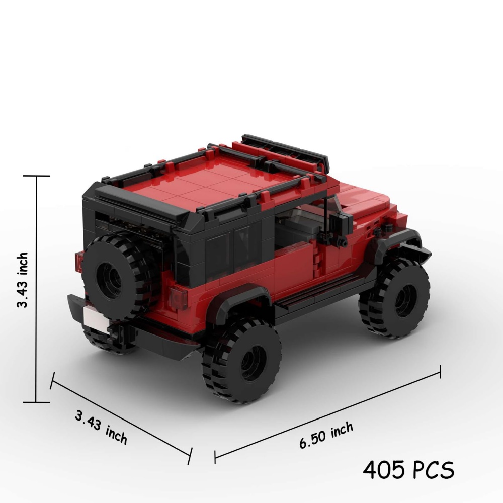 405PCS Red SUV Car Toy Building Set,Off-Road Car Building Bricks Building Blocks,DIY Vehicles For Kids And Adults