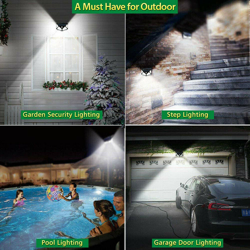 Solar security light installed on garden shed wall
