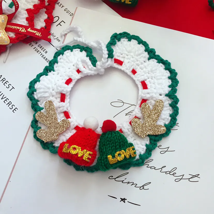 Wool Pet Collar Hand Woven Collar Christmas Pet Accessories – image 3