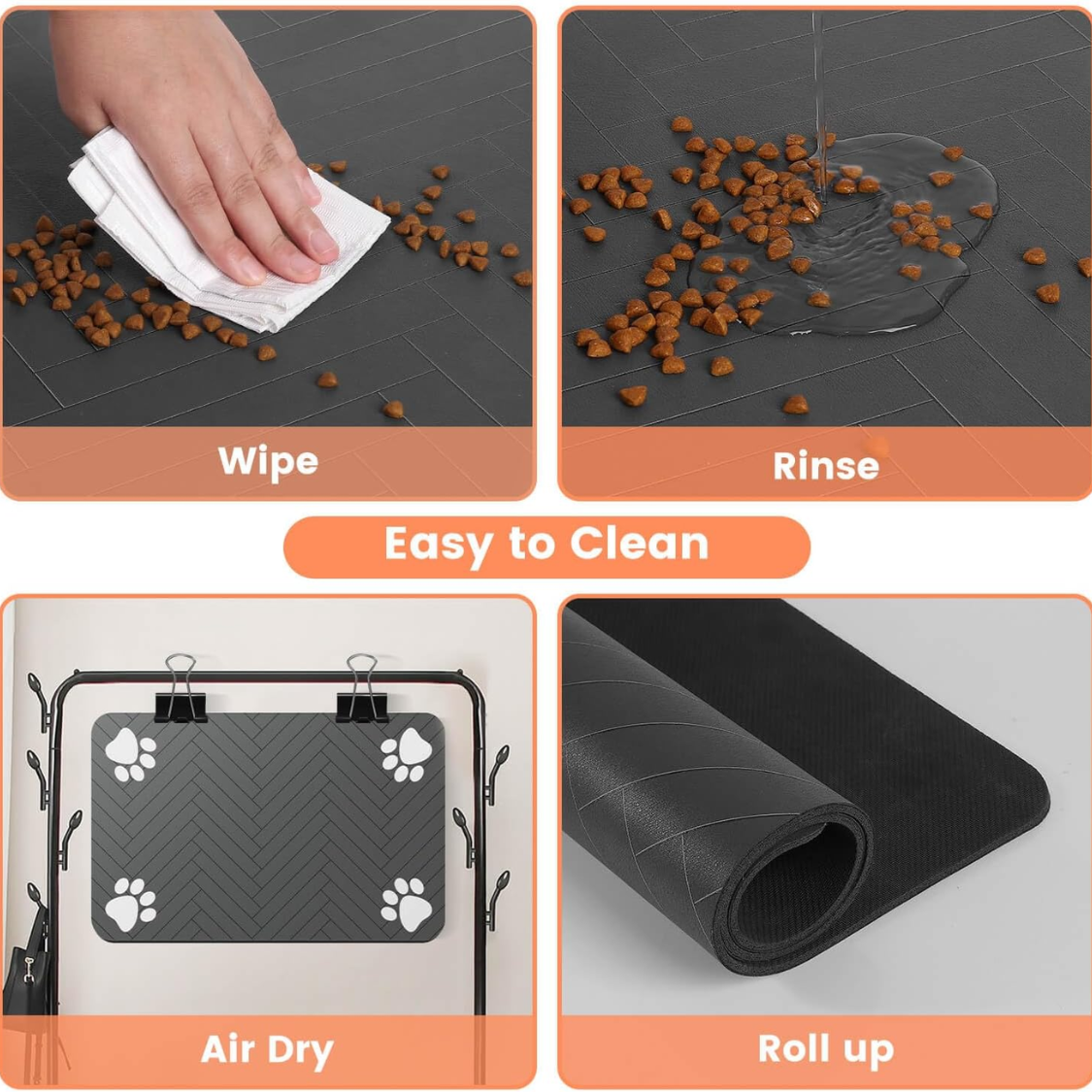 Pet Feeding Mat Absorbent Pet Placemat For Food And Water Bowl With Waterproof Rubber Backing Quick Dry Water Dispenser Mat For Dog And Cat thumbnail 2