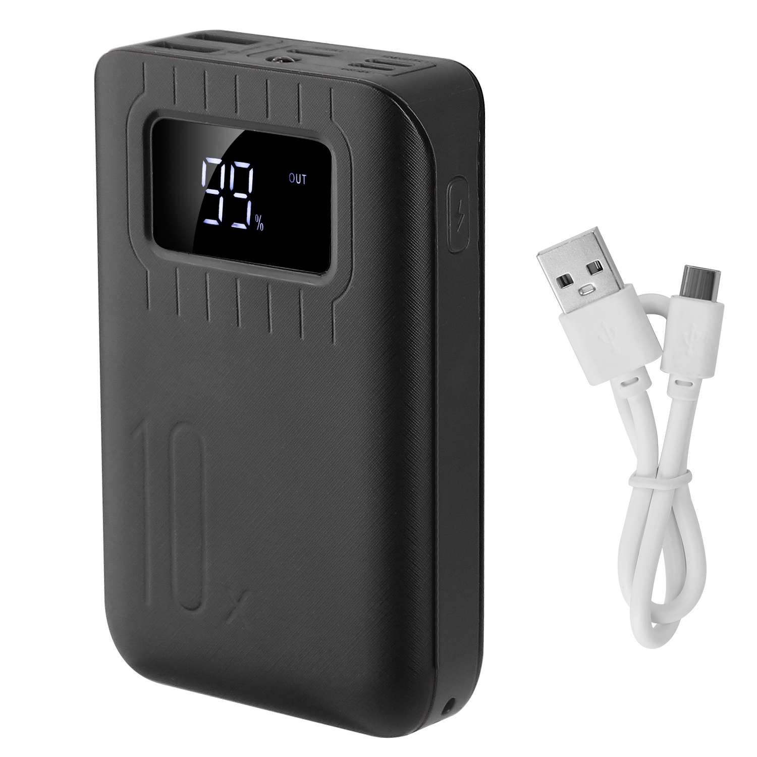 1Pc 1W MAh Portable Power Bank External Battery Pack Charger Dual USB Charge Interface With LCD Display Flashlight Type C Micro USB Lightning Input — foto 8