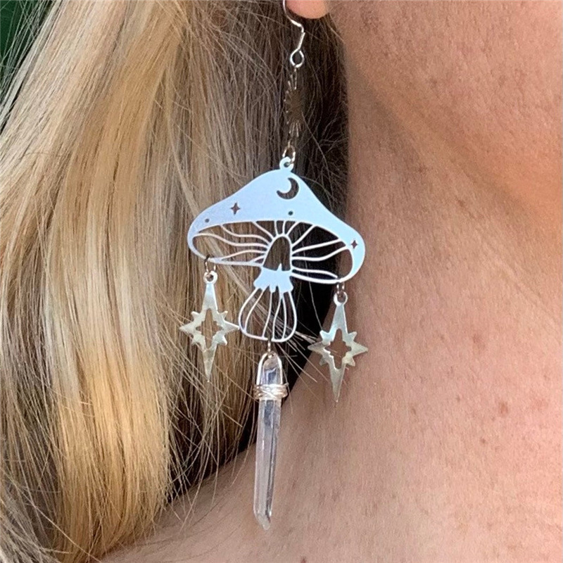 Cutout Mushroom Earrings Bohemian Ear Hooks