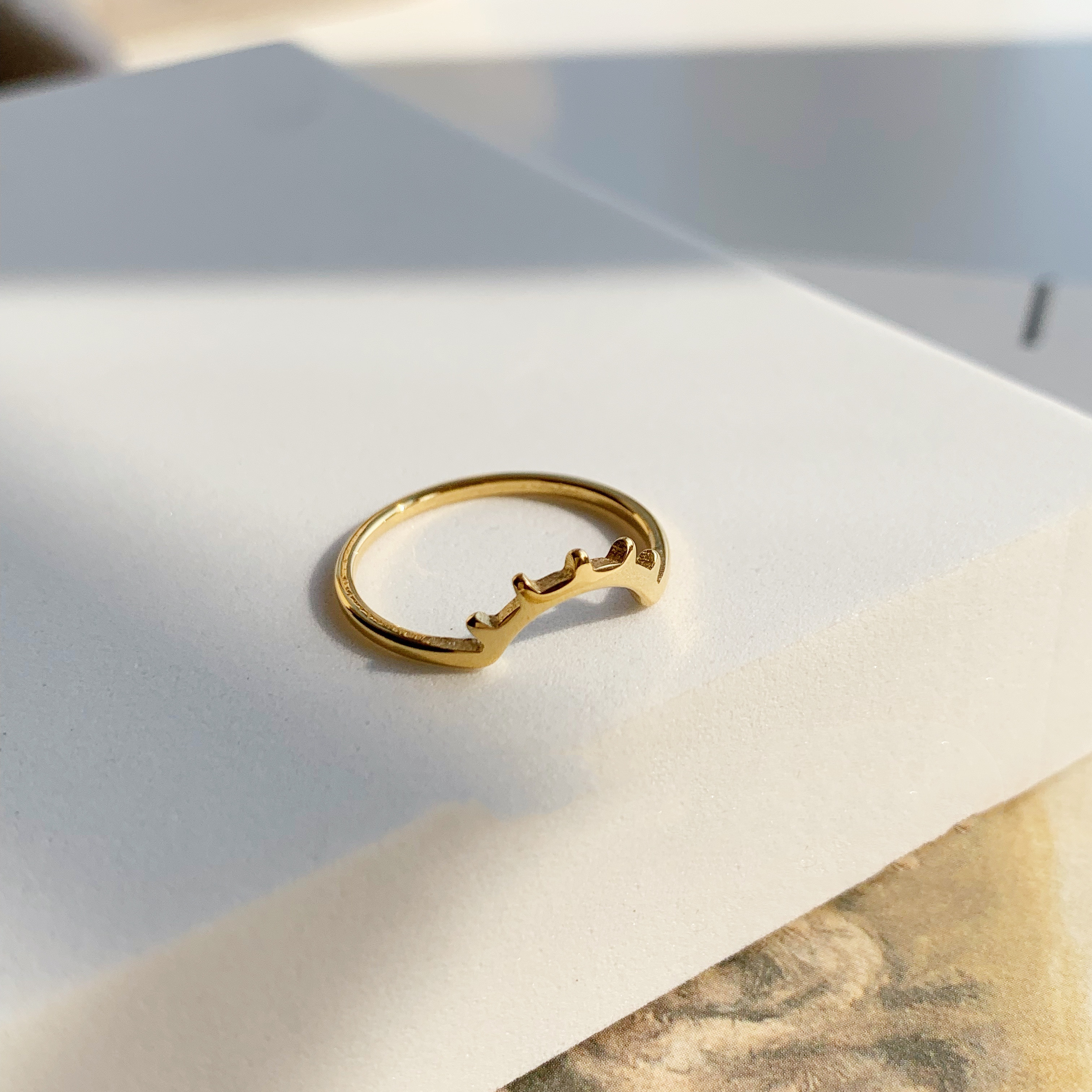 Titanium Steel Gold Plated Does Not Fade Cool Wind Simple And Versatile Women's Ring