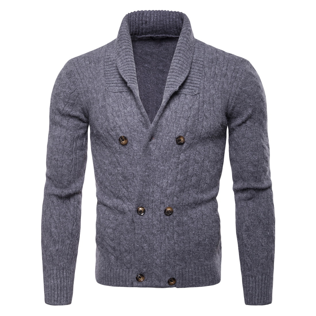 Title 5, Solid color thick knitted cardigan