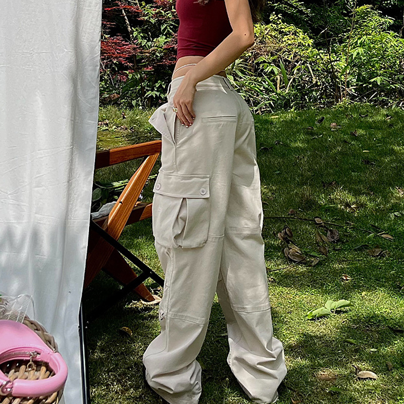 Women's Loose Casual Straight Cargo Pants