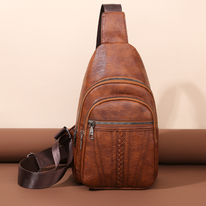 Soft Leather Casual Messenger Bag