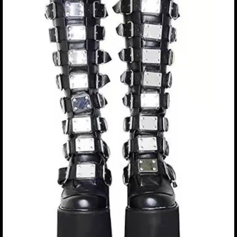 Title 8, Botas femininas plus size com salto alto plataf...