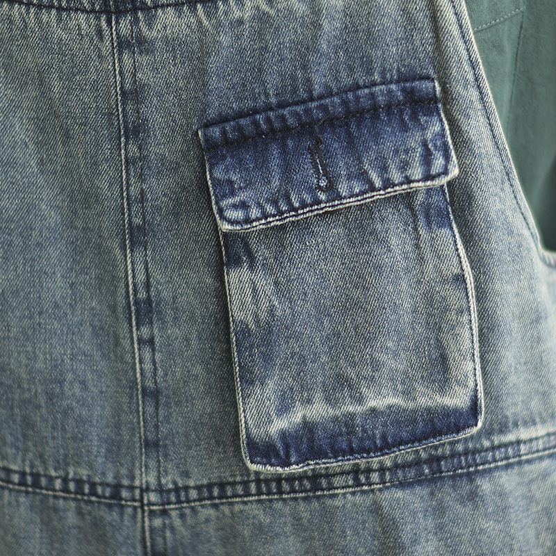 Women's Summer Retro Nostalgic Ripped Denim Overalls - Image 4