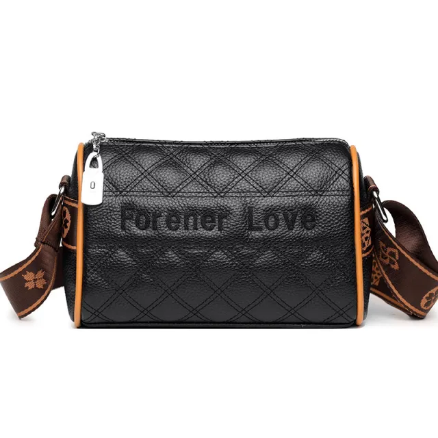 Fashion Contrast Color Shoulder Bag Foreign Style Cross Body Small Square Black - Shop at LoveMi