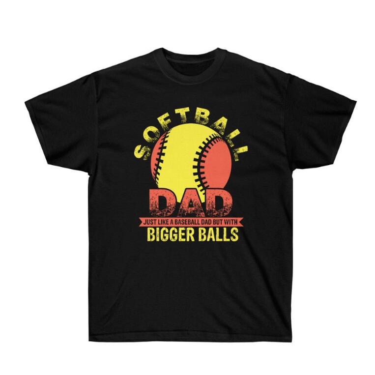 Title 2, T-shirt de softball pour papa européen et améri...