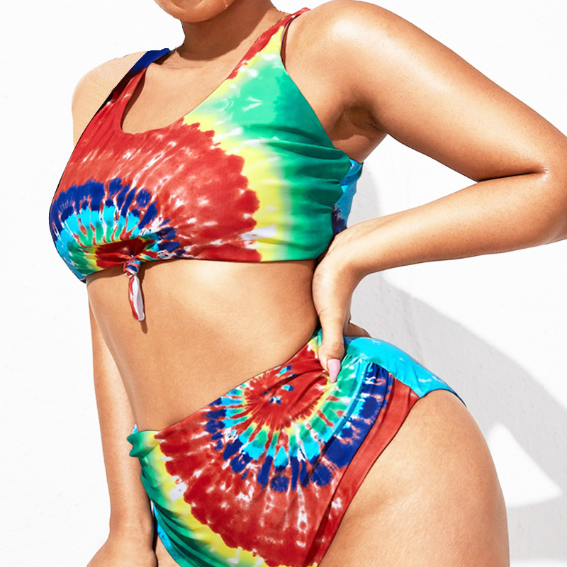 New Cover Your Belly With High Waist Skirt Split Large Size Swimsuit