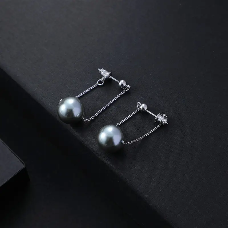 Women's Fashion Temperament Long Chain Design Pearl Earrings