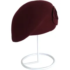 Beret Woolen Woolen Hat And Duck Tongue Female British - Dark Red - View 1