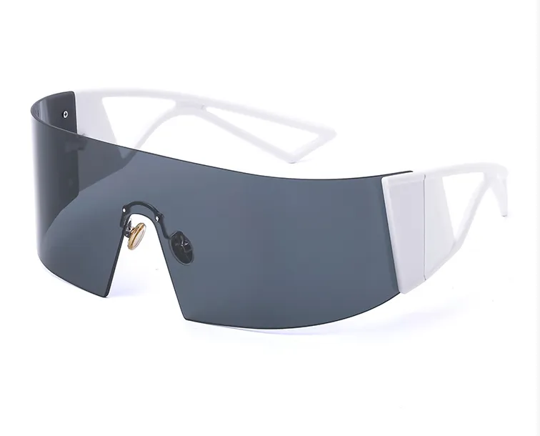 One Piece Sunglasses For Outdoor Cycling Sports - Grey White