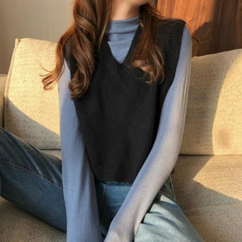 Women's Vest Sweater New Fashion Waistcoat Short Knit Vest Jacket