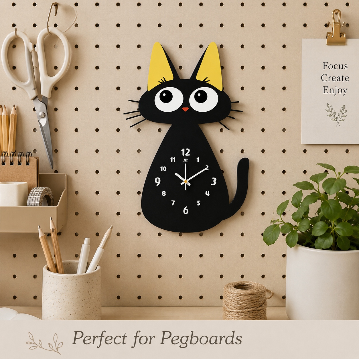 Cat Magnetic Fridge Clock Acrylic Animal Home Decor Gift