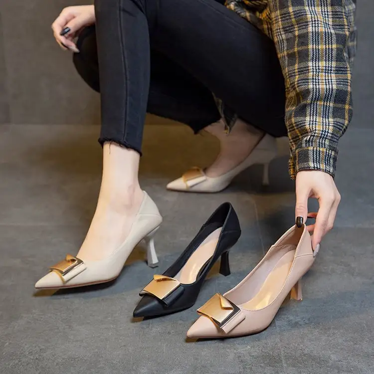 Women's PU Solid High Heel Boots
