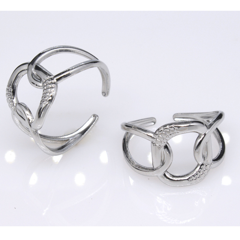 Title 3, Heren- en damesmode titanium stalen holle ring ...