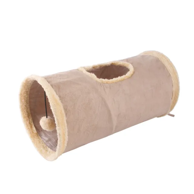 Packable Folding Suede Cat Channel Toy Drill Bucket Khaki - Shop at LoveMi