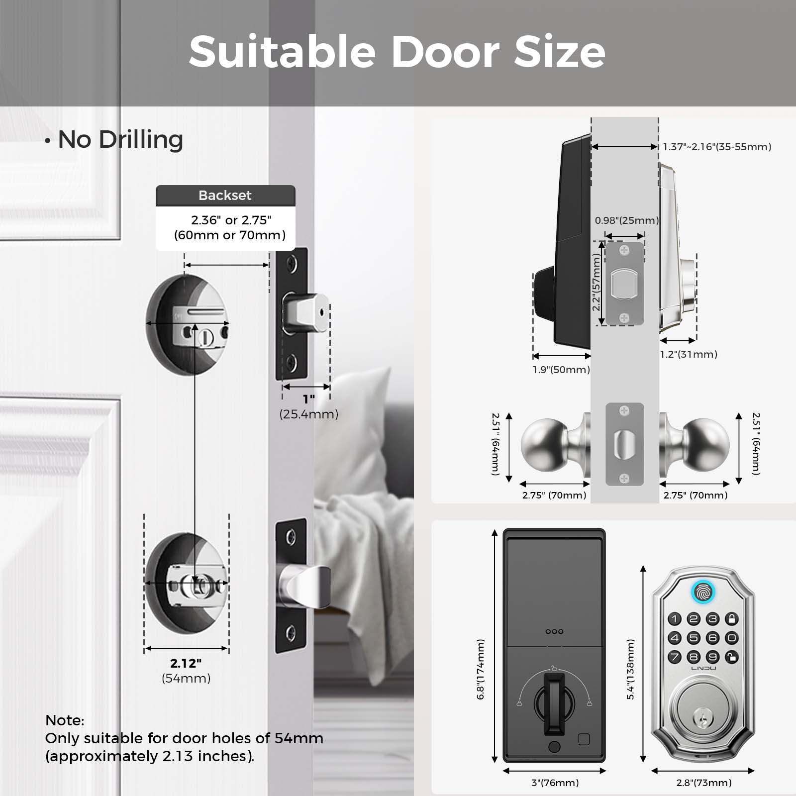 Keyless Entry Door Lock With Handle App-Controlled Front Door Lock Set With Keypad  Auto-Lock & One-Touch Locking  Anti-Peep Code Feature  Easy Installation image 32