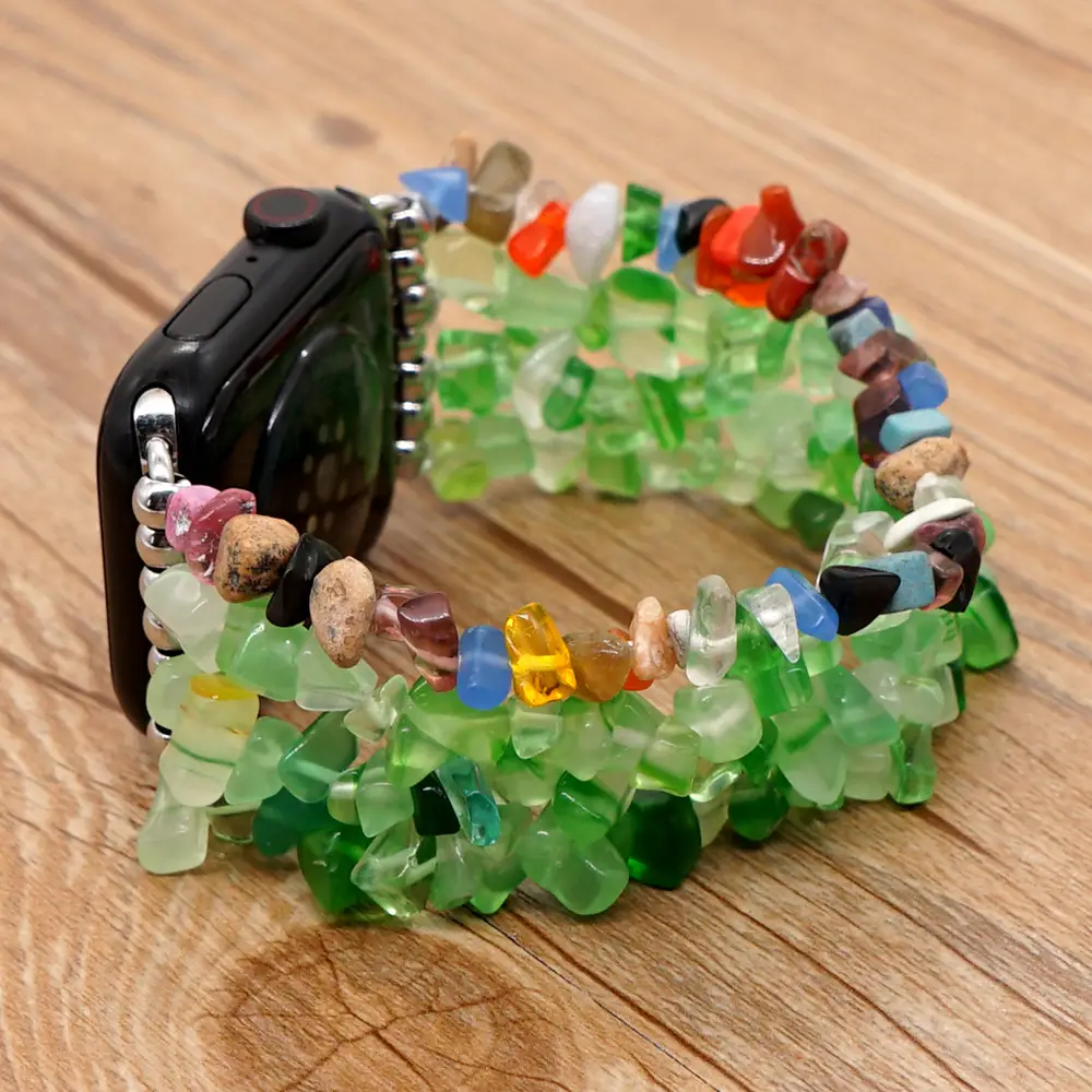 Fashion Gravel Green Aventurinel Hand Beaded Strap