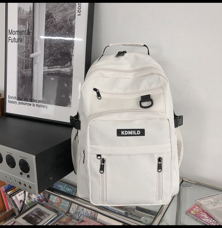 Nylon Backpack For Students School Bag High Capacity Waterproof Zippers Backpack - Picture 18 of 20
