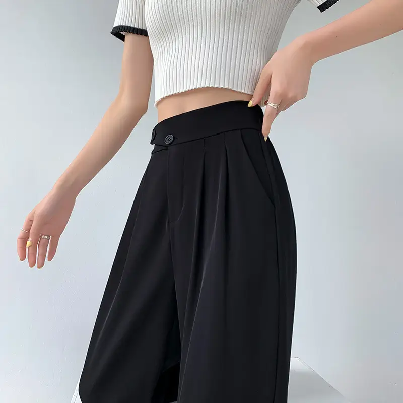 Women's New Double Breasted Dragon Fruit Color Suit Pants