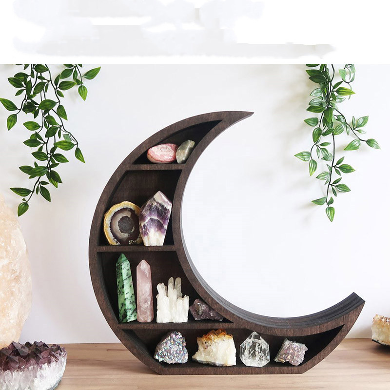 Solid Wood Crystal Essential Oil Jewelry Storage Rack Space Decoration