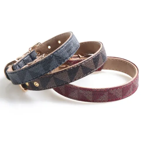 Pet Collar PU Leather Dog Exquisite Fashion Dog