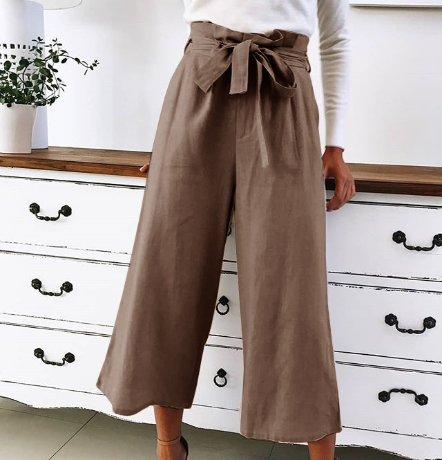 Title 2, Casual wide-leg pants solid color lace wild