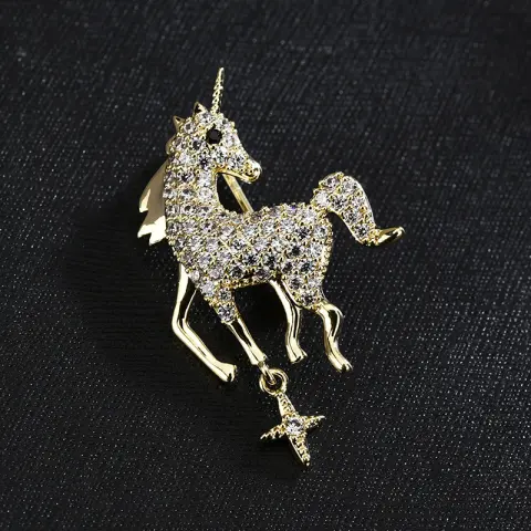 Fashion Korean Brooch Women's High-grade Zircon Animal Compact Wardrobe