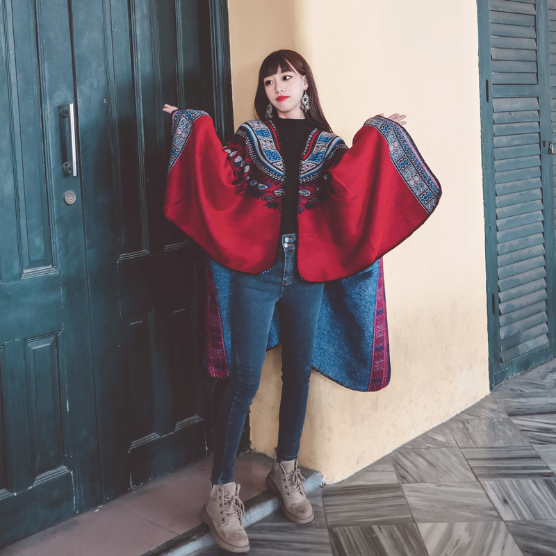 Ethnic Style Retro Totem Warm Shawl