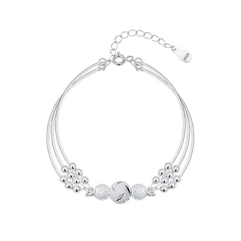 S925 Sterling Silver Multi Layer Transfer Bead Bracelet