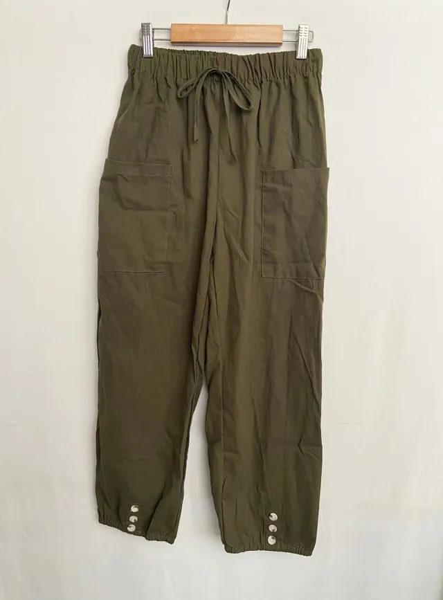 Women's Casual Nine point Pants Wide Leg Army Green - Shop at LoveMi