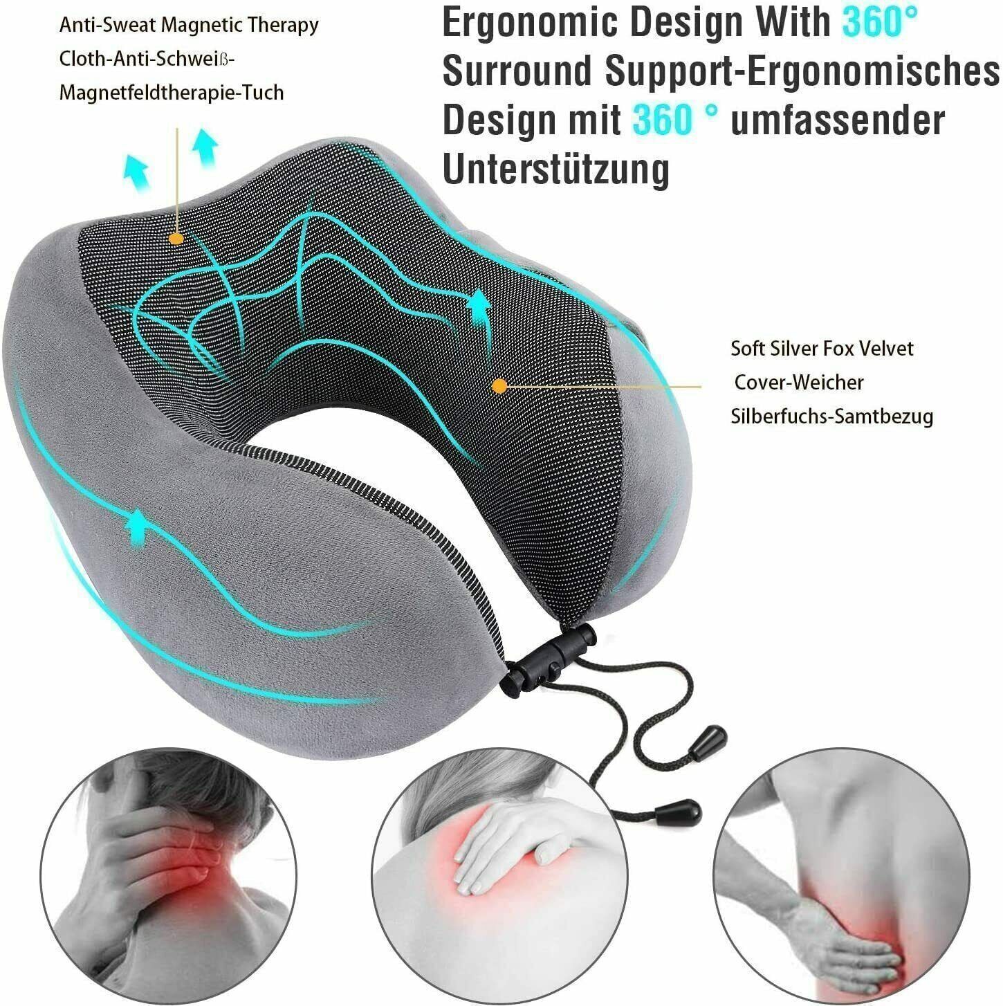 Memory Foam U Shaped Travel Pillow Neck Support Soft Rest Plane Car Cushion — image 8