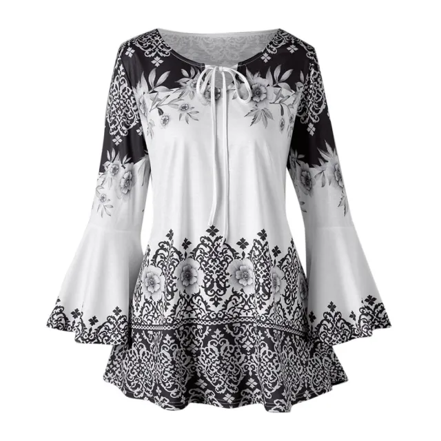 Women's Ethnic Style Printed Loose Casual Long Sleeves Black - Shop at LoveMi