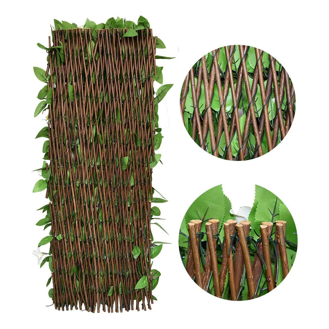 2Pcs 2M Roll Artificial Hedge Garden Fake Ivy Leaf Privacy Fence Screening Wall — image 4