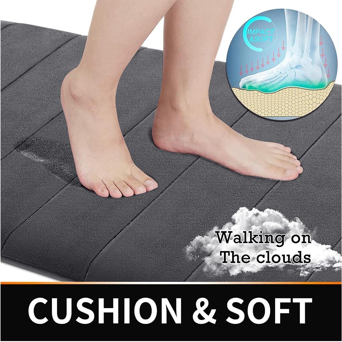 MEMORY FOAM BATH MAT PEDESTAL SET NON SLIP TOILET BATHROOM CONTOUR RUGS 3 PIECE — image 4