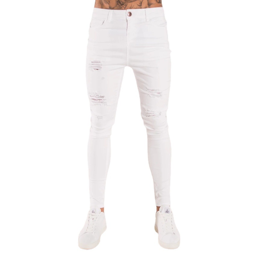 Title 2, Zwarte heren jeans met scheuren, hoge taille, s...