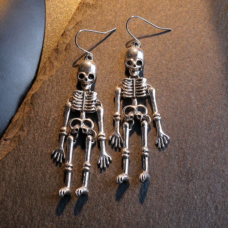 Earrings european and american skull exaggerated nightclub