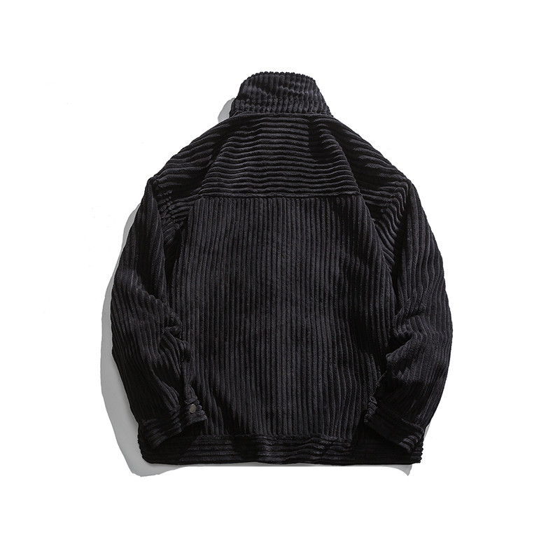 Vintage Turtleneck Corduroy Multi-pocket Two-Tone Casual Jacket