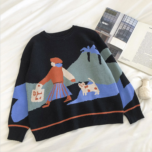 Title 3, Womens Autumn And Winter New Lazy Wind Round N...