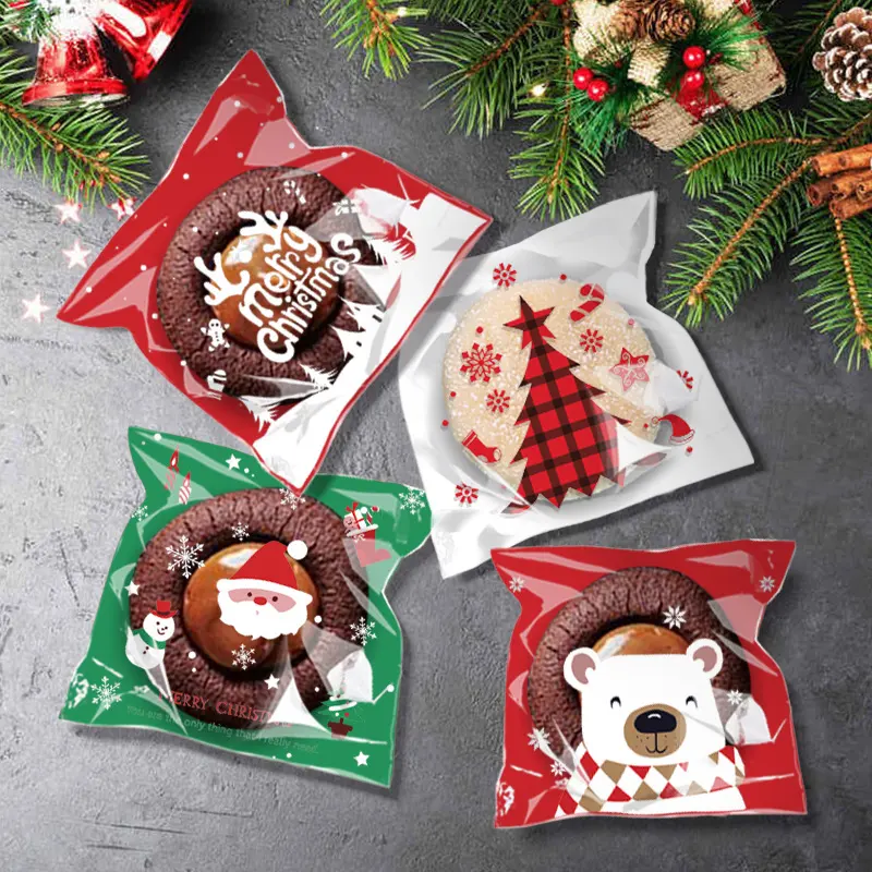 Christmas Old Man Tree Snowflake Crisp Candy Self-sealing Sticky