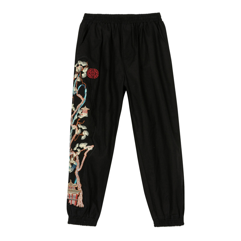 Title 7, Pantaloni Uomo Loose con Ricami Patchwork, Tend...