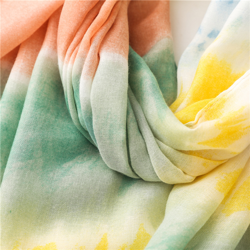 Title 15, Cotton And Linen Feel Satin Cotton Scarf Female...