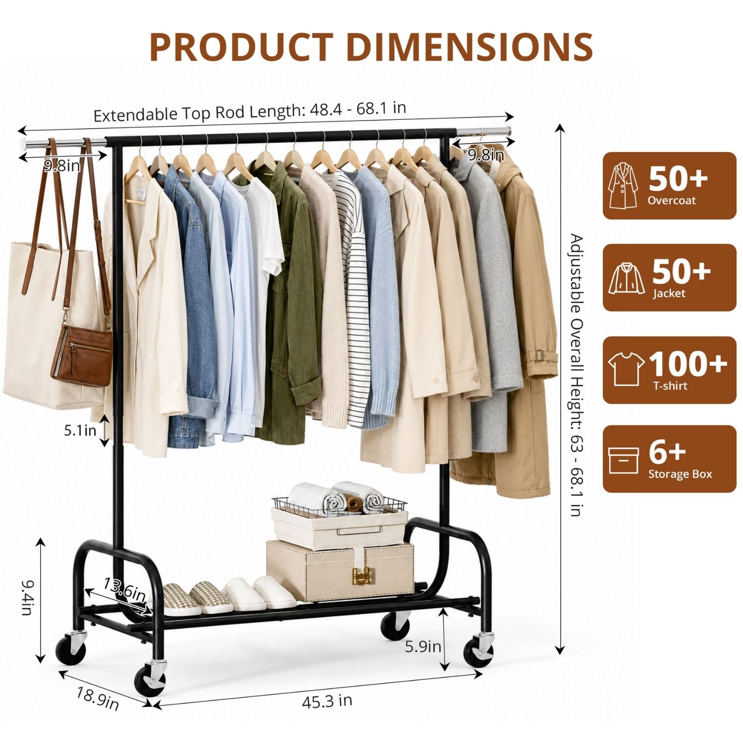 Rolling Garment Rack, picture 4 of 4