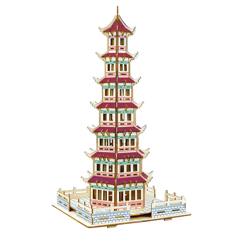 Leifeng Tower Three-dimensional Jigsaw Decorations Wooden