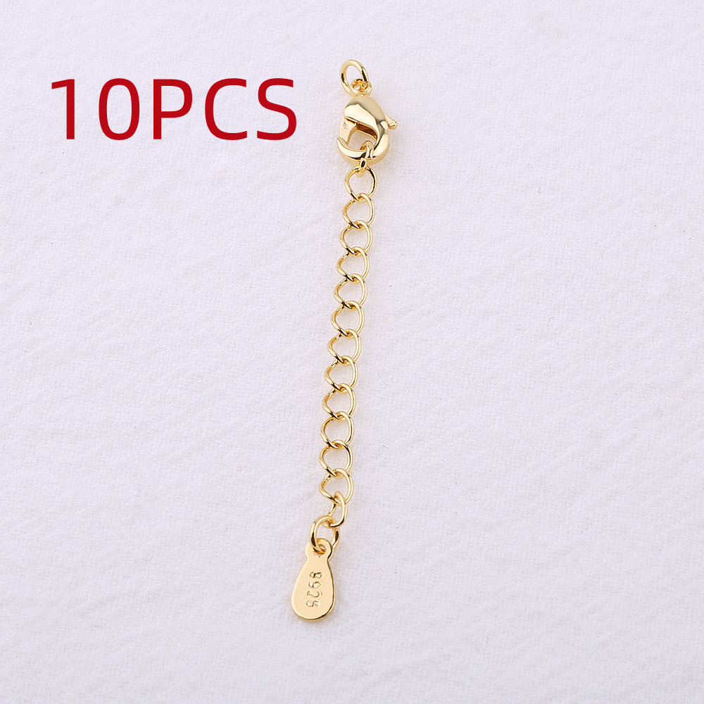 Real Gold Electroplated Copper Waterdrop Piece Necklace Bracelet Extension Chain