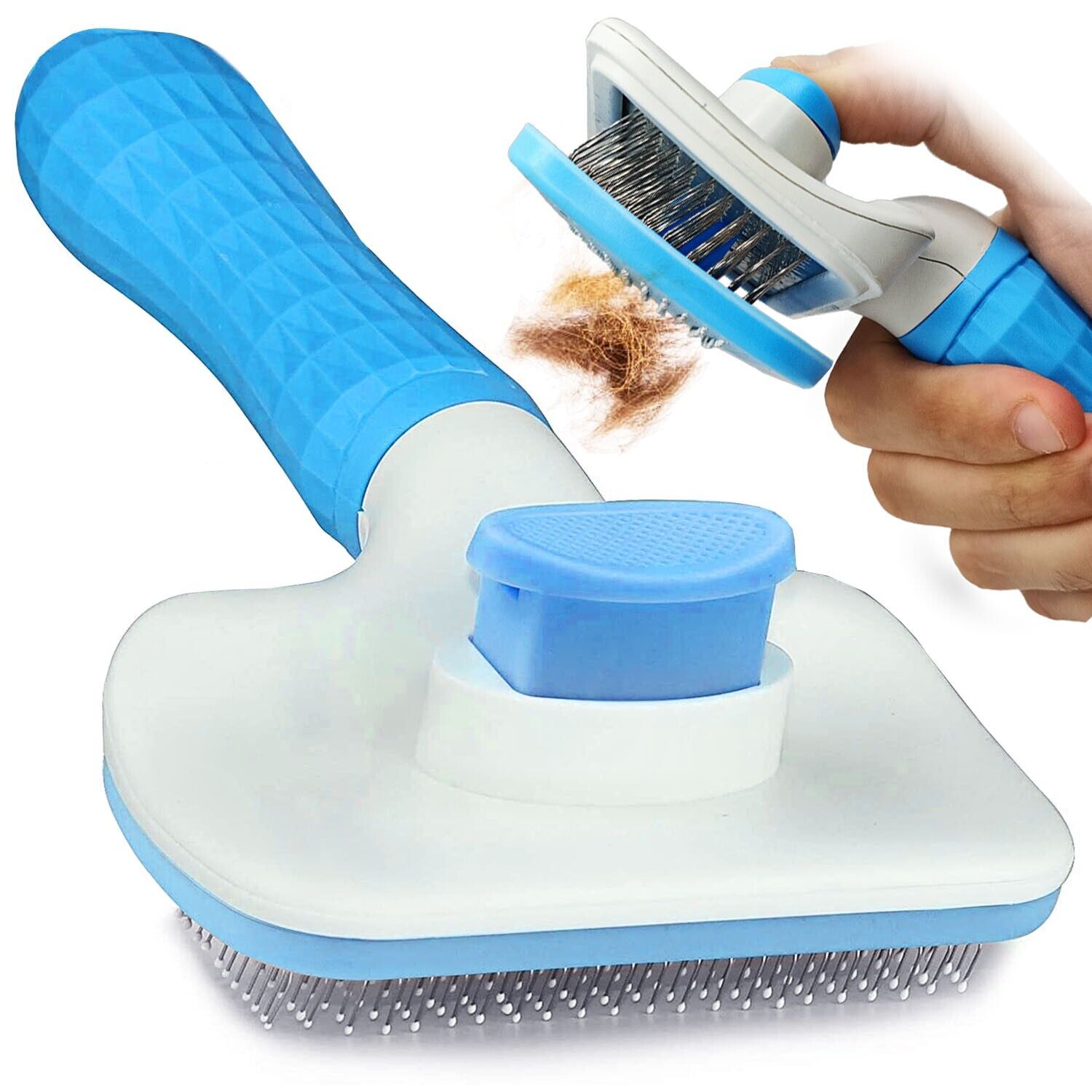 Shedding Pet Hair Grooming Trimmer Comb Tool.
we ship only inside the US,
USPS First Class Package
2 Day Handling , 2-5 Day Shipping.

Self Cleaning Slicker Brush,Dog Brush & Cat Brush with Massage Particles,Removes Loose Hair & Tangles by KT Deals

Self 