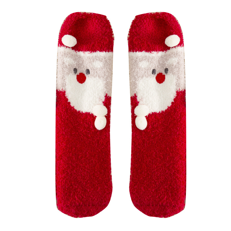 Title 11, Coral fleece Christmas socks in tube socks